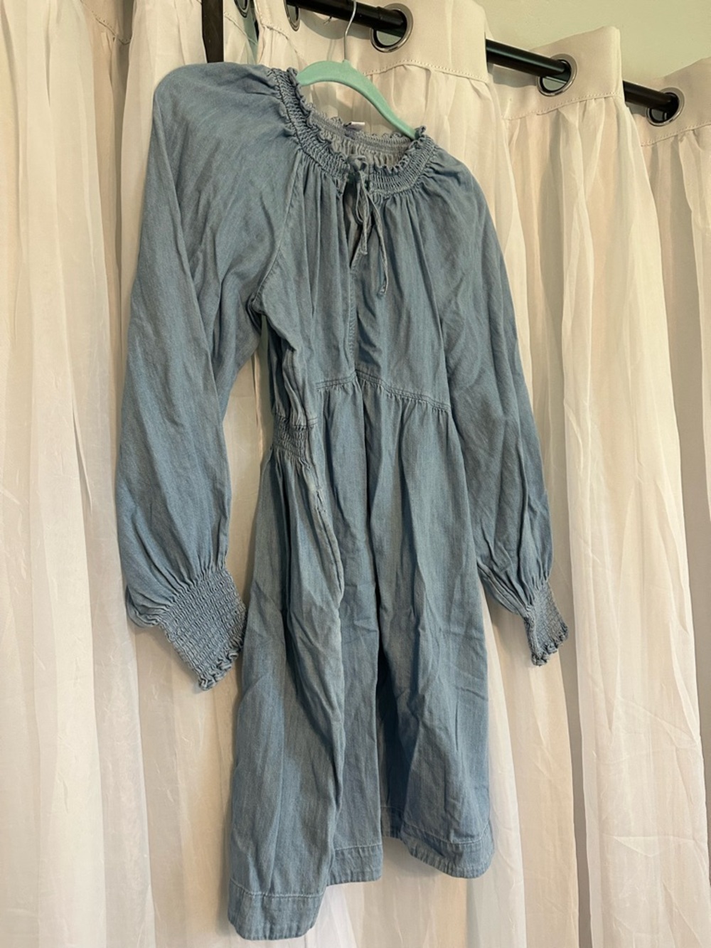Old Navy Light Blue Cotton Tunic Dress with Pocketa - Picture 3 of 10